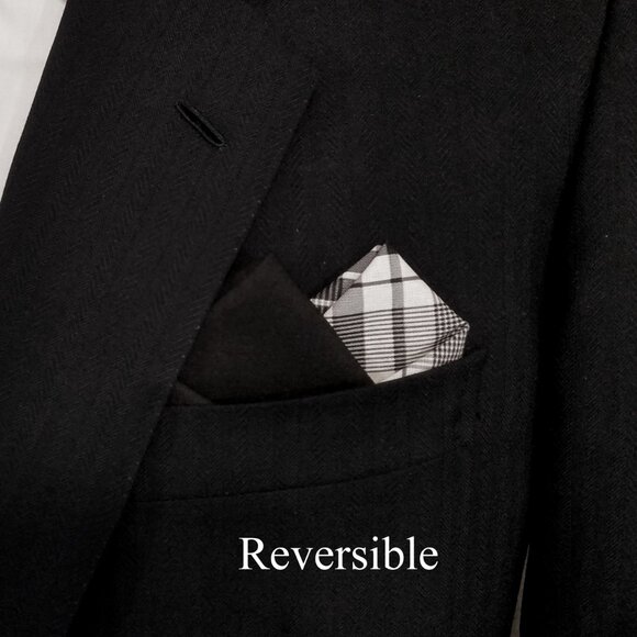 NEW - Contrasting Color 100% Cotton Pre-Folded Pocket Square Handkerchief Insert - Picture 5 of 6